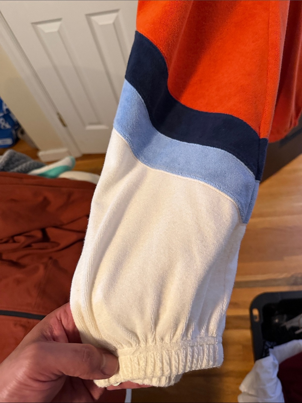 Enyce Men's Orange, White & Navy Colorblock Polo - Picture 9 of 9